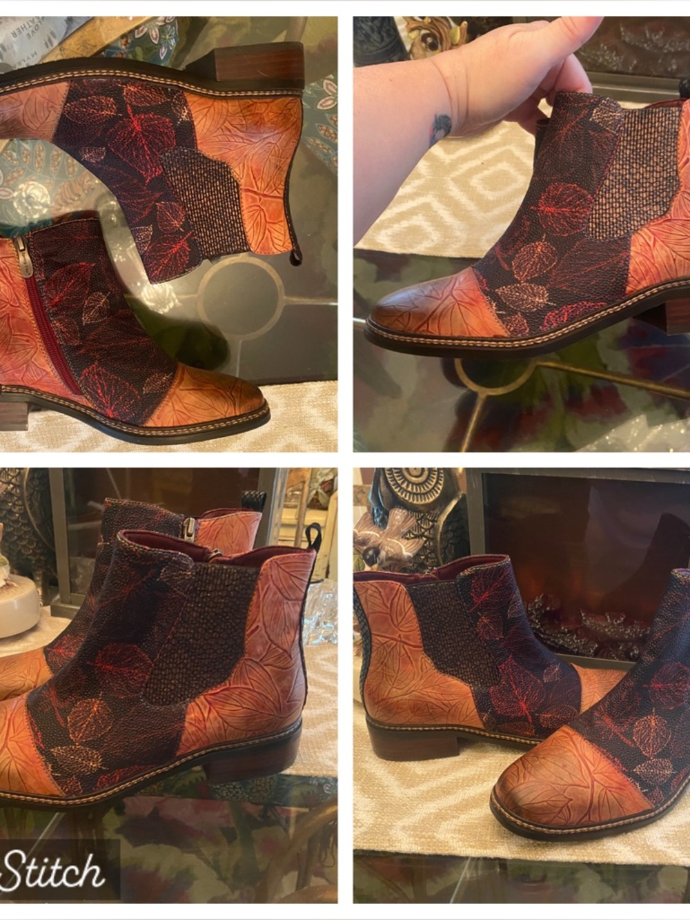 L’Artiste By Spring Step Embossed Leather Woodland Hunter Boots